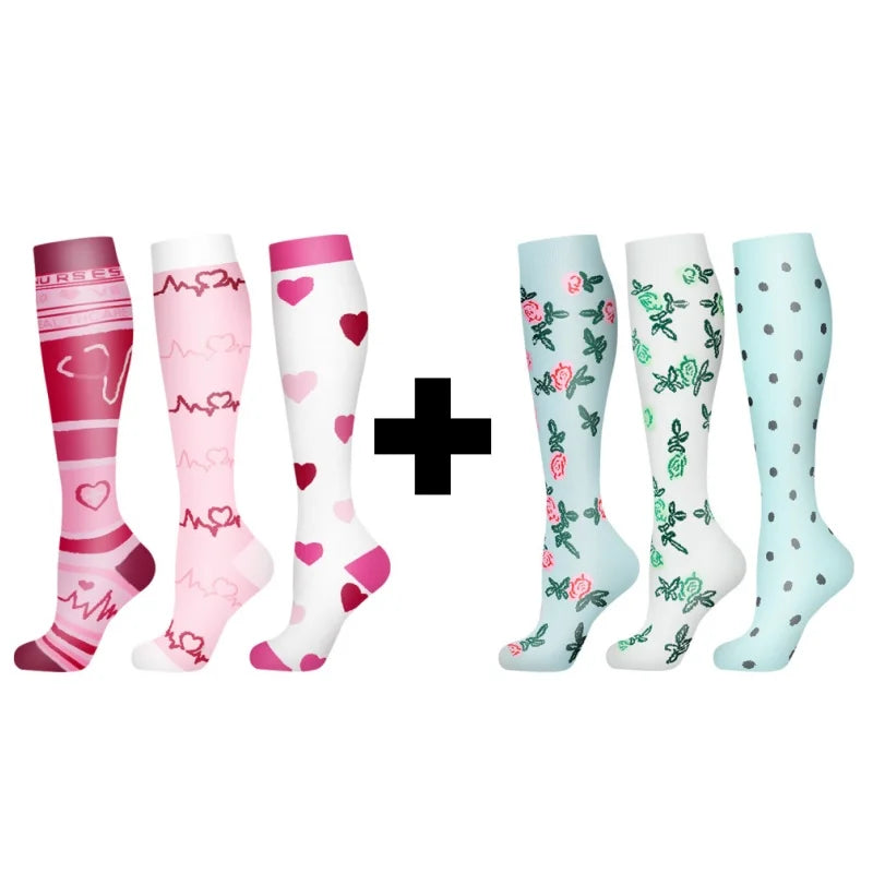 Lot de 3 à 6 paires de chaussettes de compression légères ultra-extensibles pour femmes, soutien optimal pour les mollets