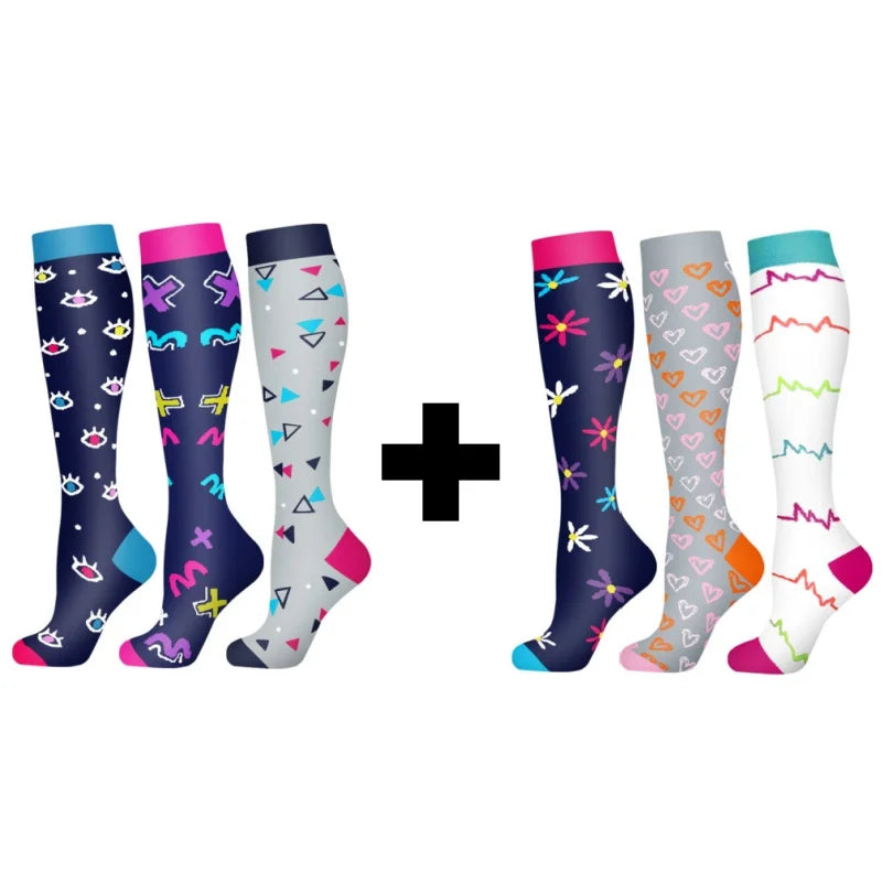 Lot de 3 à 6 paires de chaussettes de compression légères ultra-extensibles pour femmes, soutien optimal pour les mollets