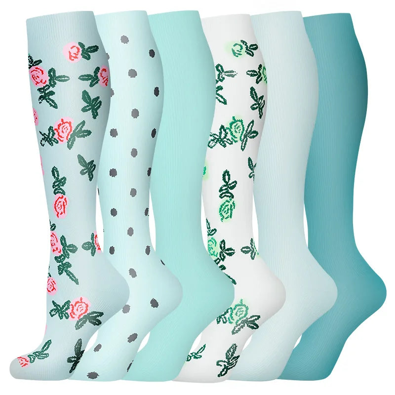 Lot de 3 à 6 paires de chaussettes de compression légères ultra-extensibles pour femmes, soutien optimal pour les mollets