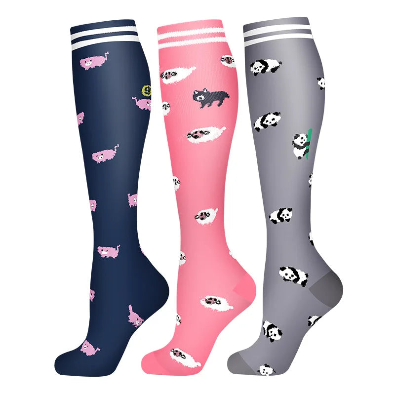 Lot de 3 à 6 paires de chaussettes de compression légères ultra-extensibles pour femmes, soutien optimal pour les mollets