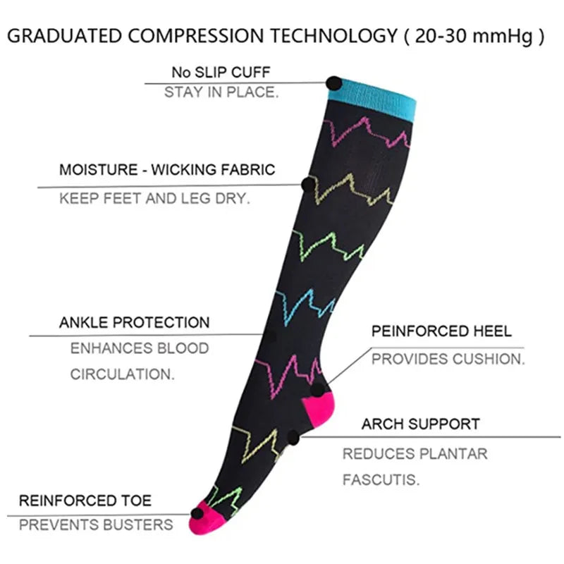 Lot de 3 à 6 paires de chaussettes de compression légères ultra-extensibles pour femmes, soutien optimal pour les mollets