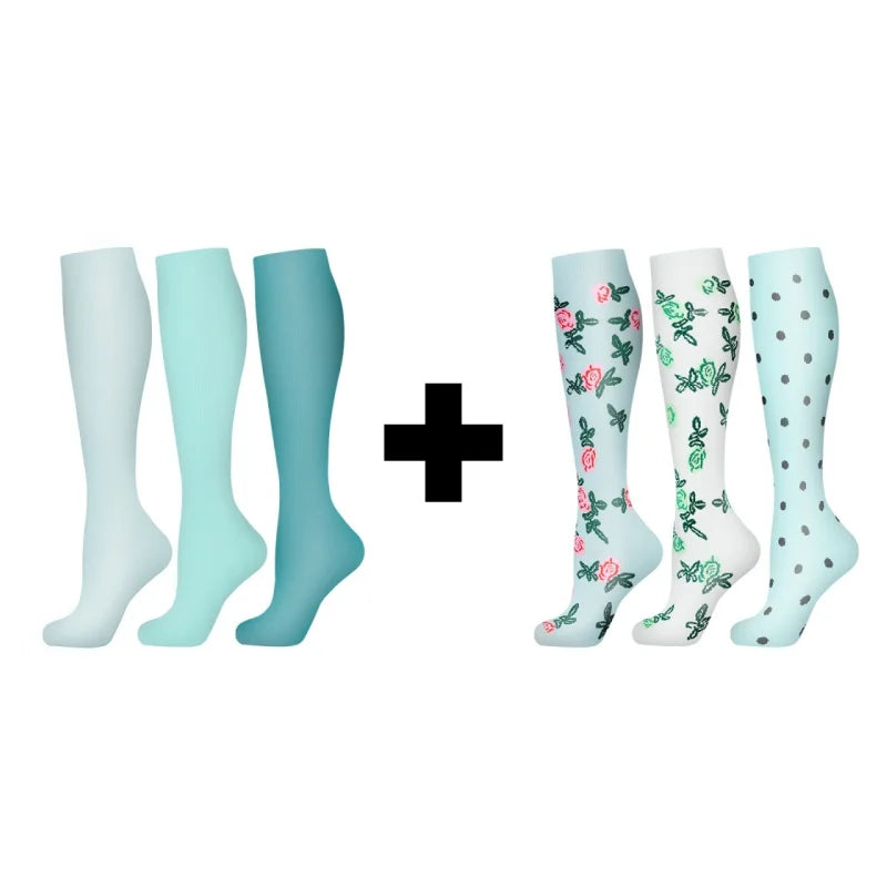 Lot de 3 à 6 paires de chaussettes de compression légères ultra-extensibles pour femmes, soutien optimal pour les mollets
