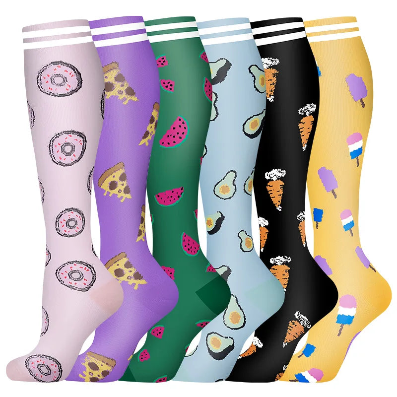 Lot de 3 à 6 paires de chaussettes de compression légères ultra-extensibles pour femmes, soutien optimal pour les mollets