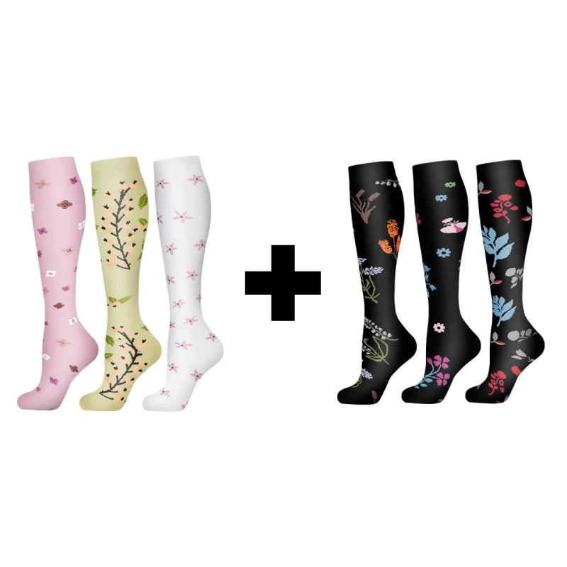 Lot de 3 à 6 paires de chaussettes de compression légères ultra-extensibles pour femmes, soutien optimal pour les mollets