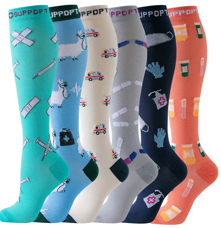 Lot de 3 à 6 paires de chaussettes de compression légères ultra-extensibles pour femmes, soutien optimal pour les mollets
