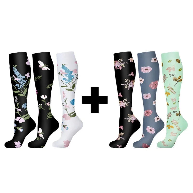 Lot de 3 à 6 paires de chaussettes de compression légères ultra-extensibles pour femmes, soutien optimal pour les mollets