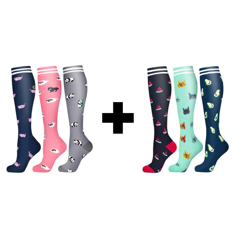 Lot de 3 à 6 paires de chaussettes de compression légères ultra-extensibles pour femmes, soutien optimal pour les mollets