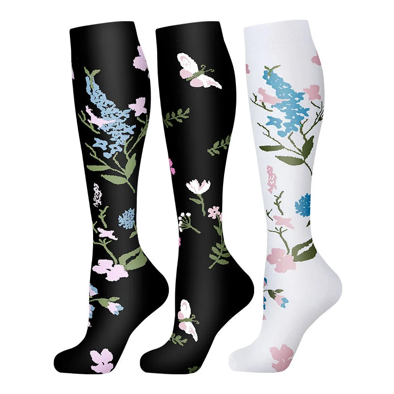 Lot de 3 à 6 paires de chaussettes de compression légères ultra-extensibles pour femmes, soutien optimal pour les mollets