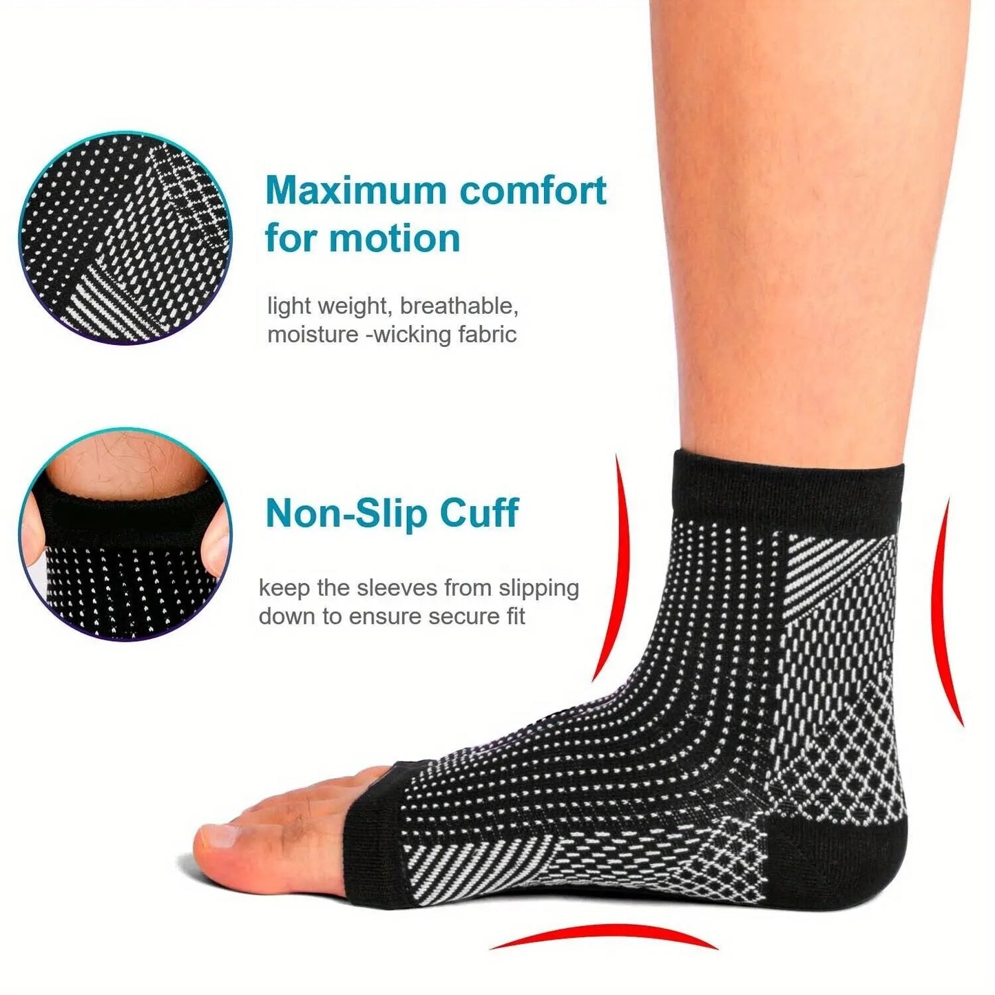 Lot de chaussettes de Compression –  2 Paires pour hommes - Maintien & Confort pour la Récupération Musculaire