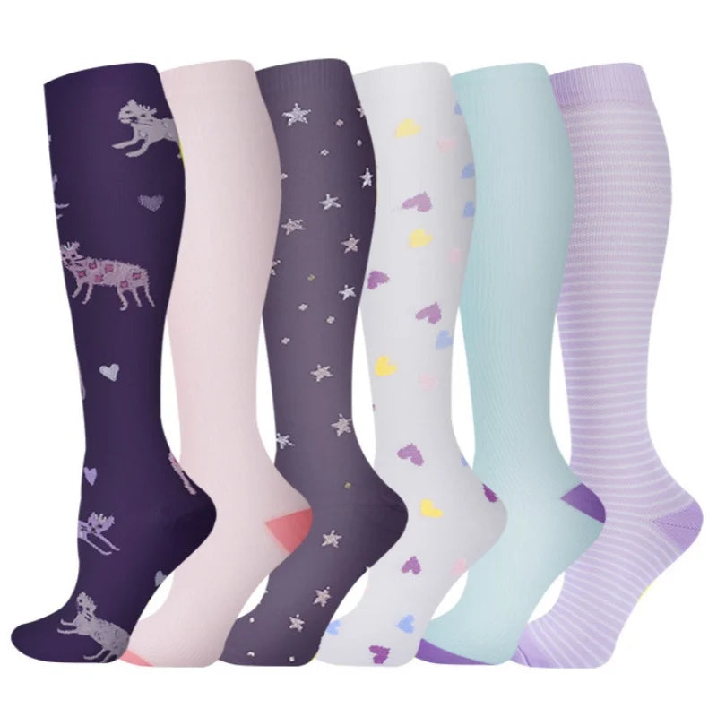 Lot de 3 à 6 paires de chaussettes de compression légères ultra-extensibles pour femmes, soutien optimal pour les mollets