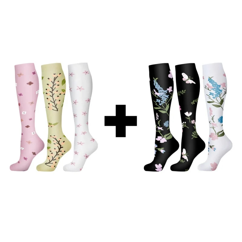 Lot de 3 à 6 paires de chaussettes de compression légères ultra-extensibles pour femmes, soutien optimal pour les mollets