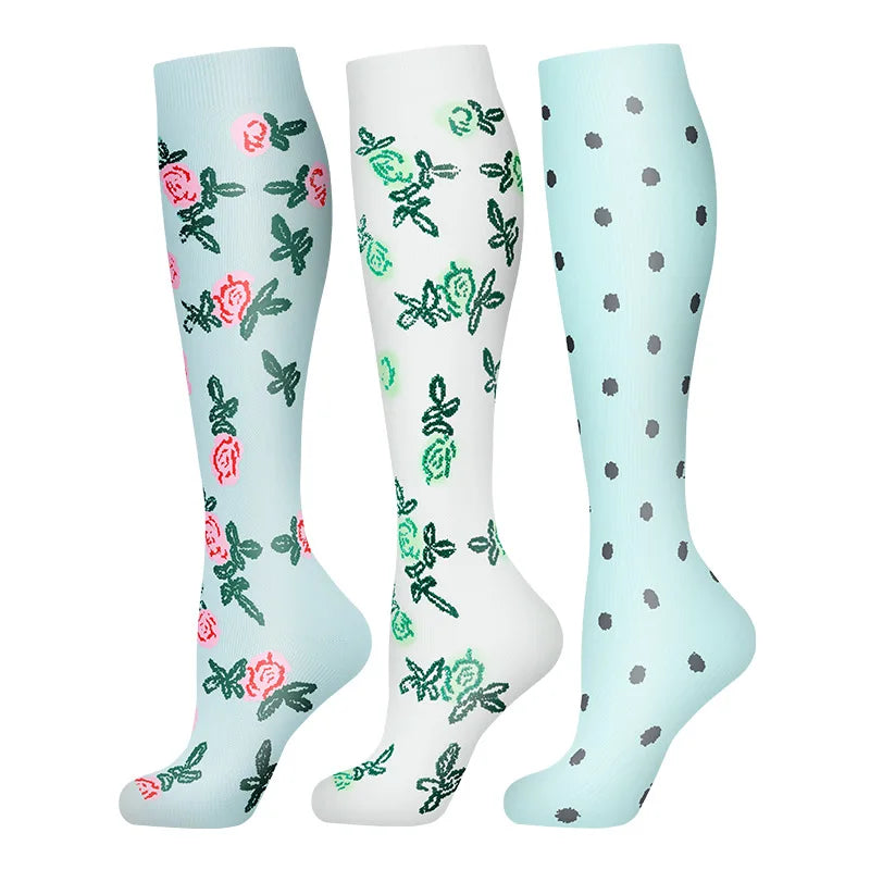 Lot de 3 à 6 paires de chaussettes de compression légères ultra-extensibles pour femmes, soutien optimal pour les mollets