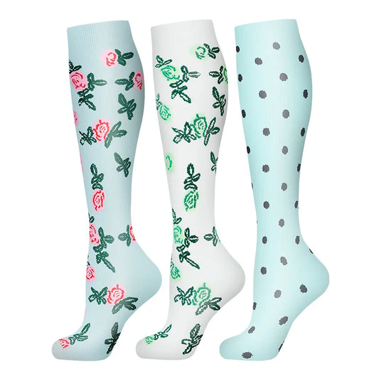 Lot de 3 à 6 paires de chaussettes de compression légères ultra-extensibles pour femmes, soutien optimal pour les mollets