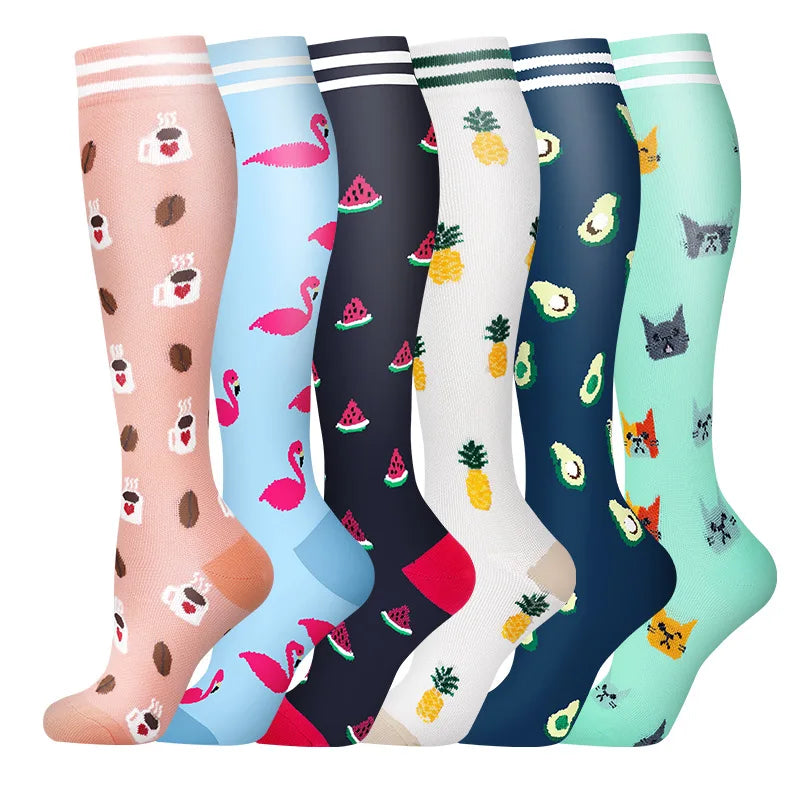 Lot de 3 à 6 paires de chaussettes de compression légères ultra-extensibles pour femmes, soutien optimal pour les mollets